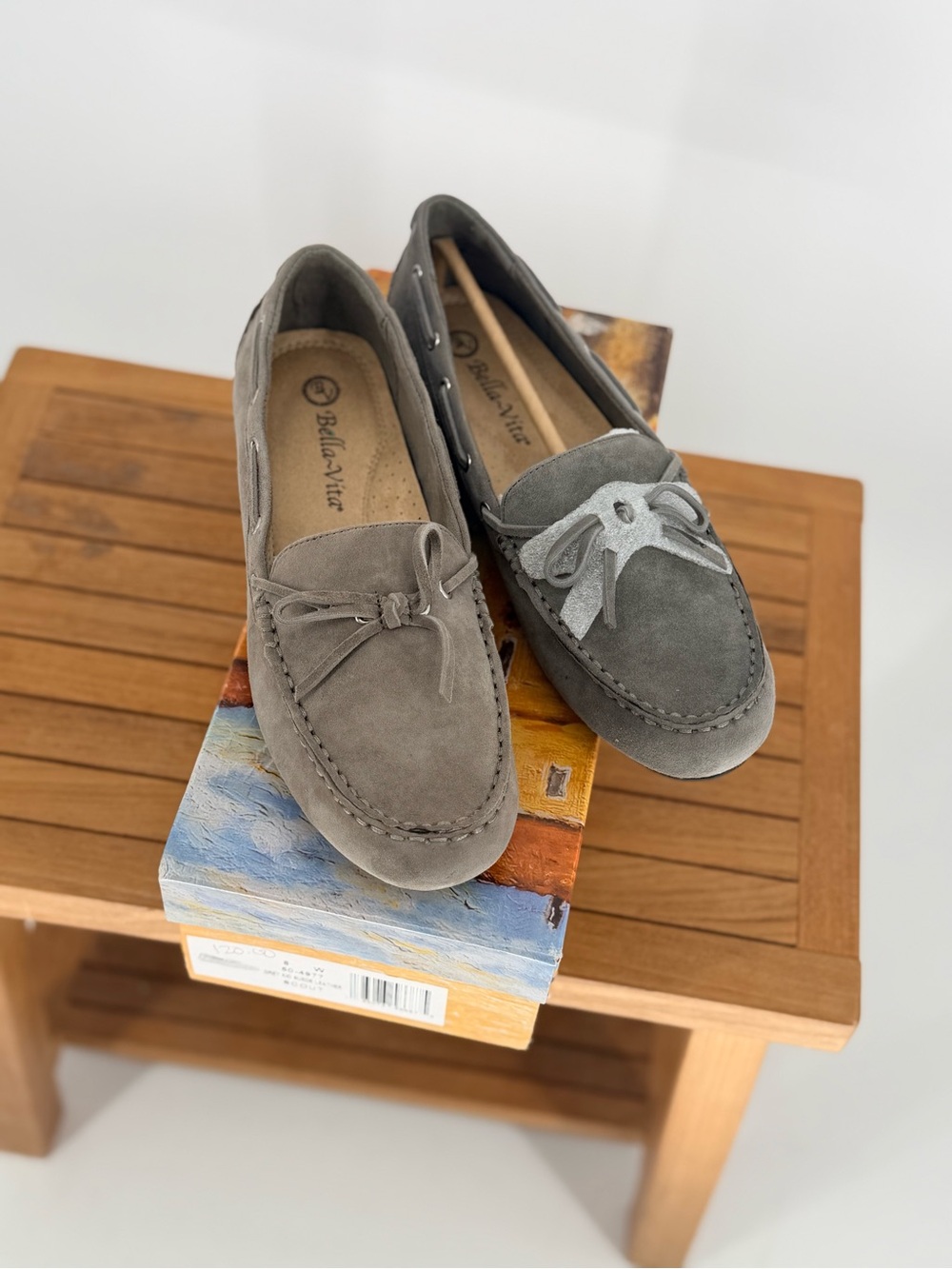 New Bella Vita Women’s  Gray Suede Slip-On Loafers size 8